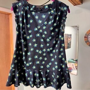 Banana Republic Black and Blue Floral Blouse